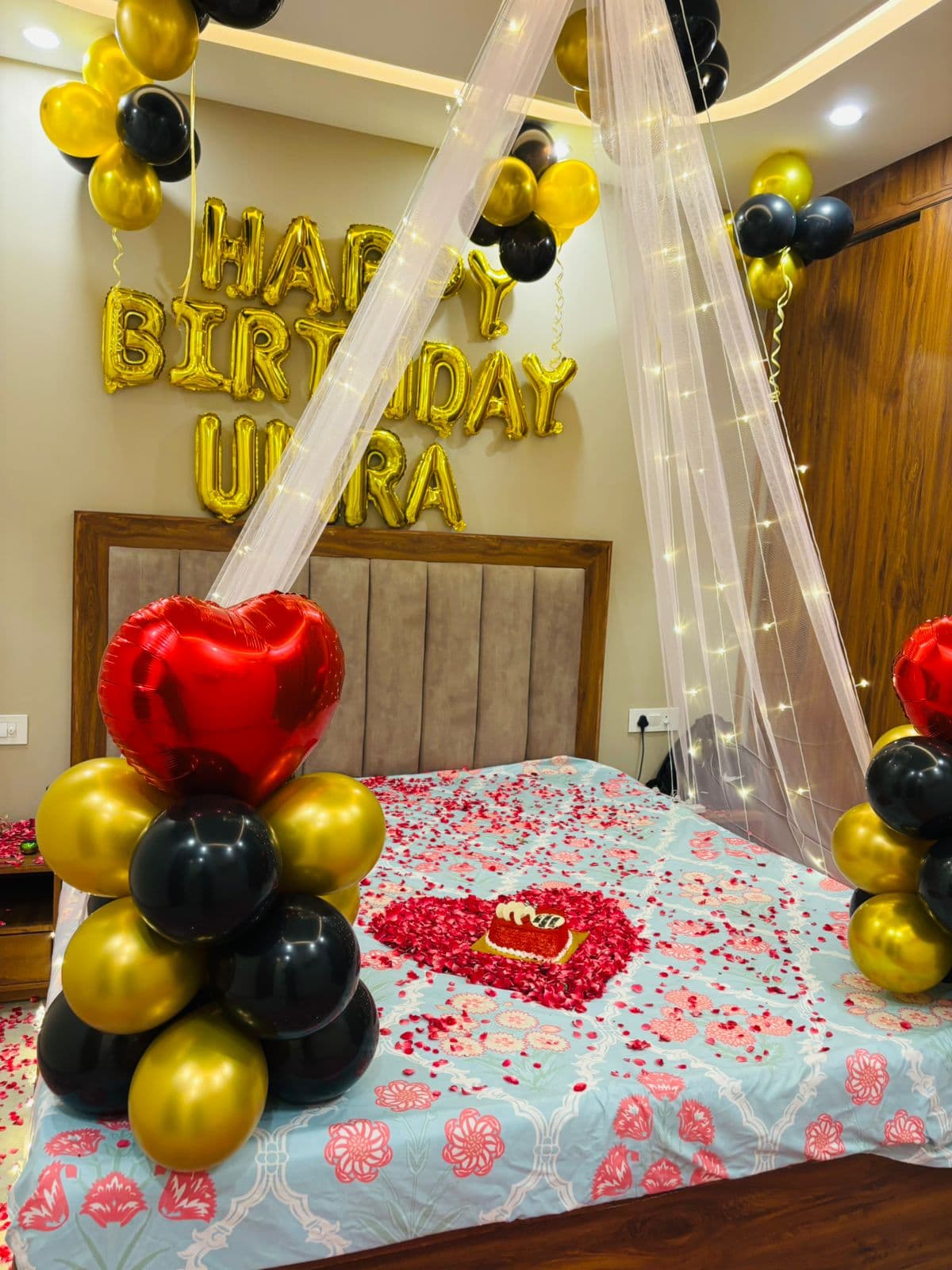 Romantic Surprise Decoration setup by Gurugram Balloon Decor