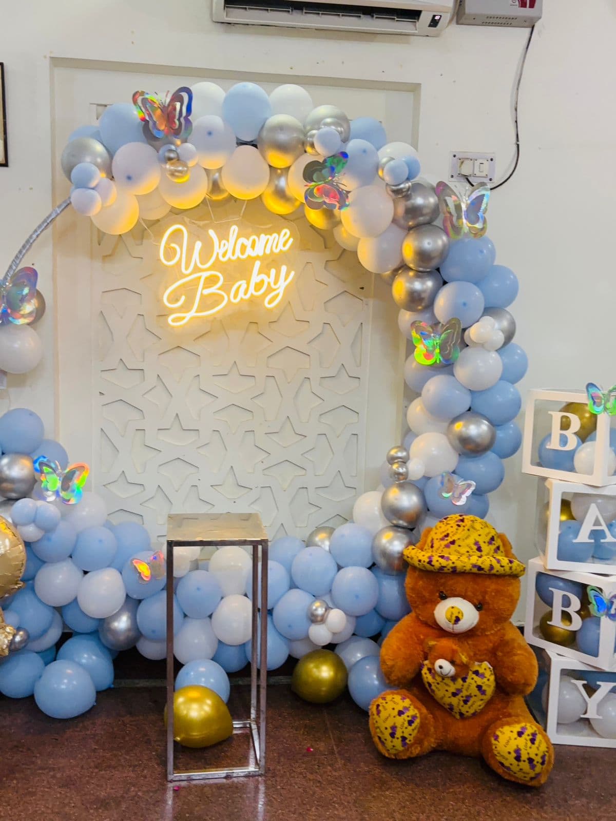 Naming Ceremony Decoration setup by Gurugram Balloon Decor